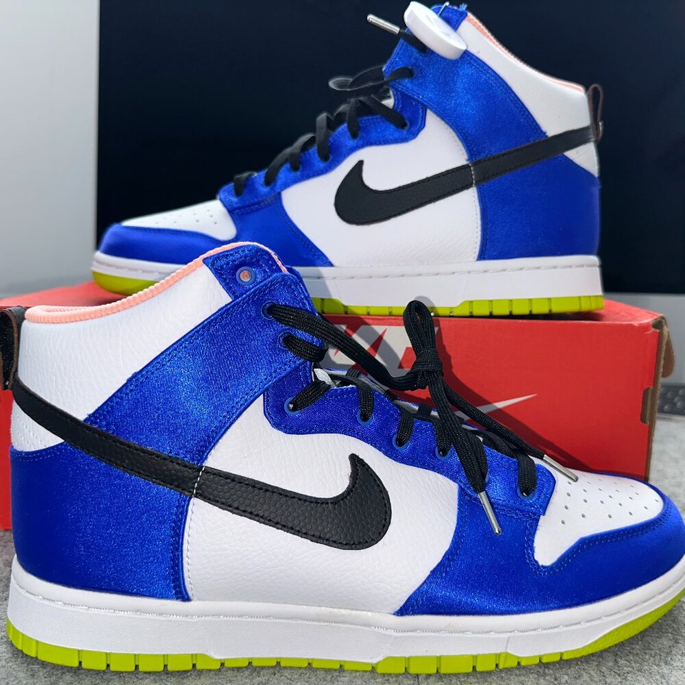 Nike Dunk High Blue Satin W Size 12 Womens/10.5 Mens DV2185-100 NIB